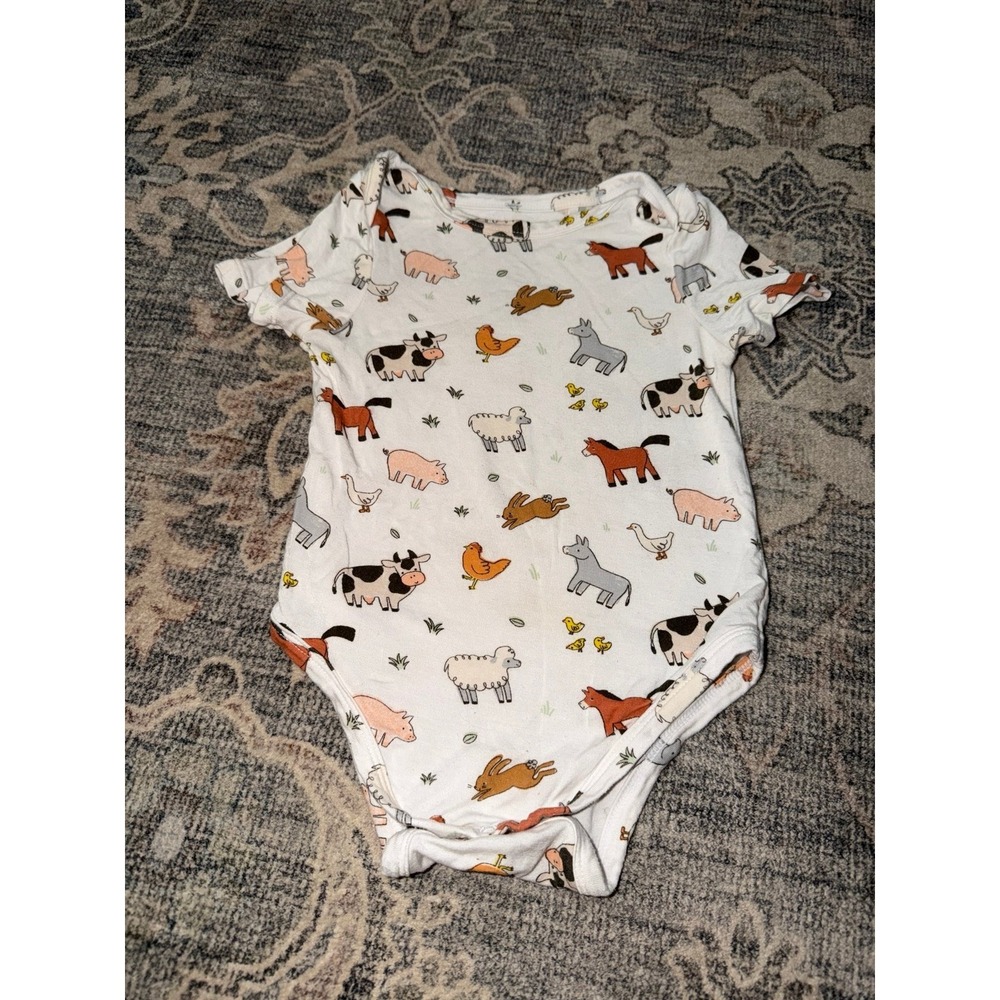 Angel Dear Farm Animals Bamboo Onesie Short Sleeve